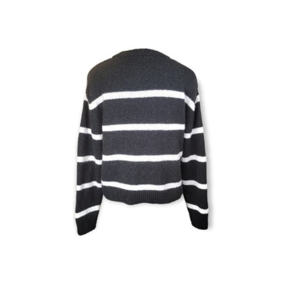 Divided By H&M Women's Black & White Crew Neck Long Sleeve Sweater Size Small - Picture 3 of 4